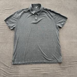 John Varvatos Polo Shirt Men XL Gray Silk Blend Golf Golfing Preppy Designer.